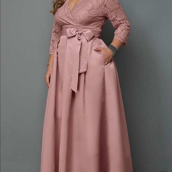 Beautiful pink lace bodice with taffeta bottom.   2 dresses available - Picture 6 of 7